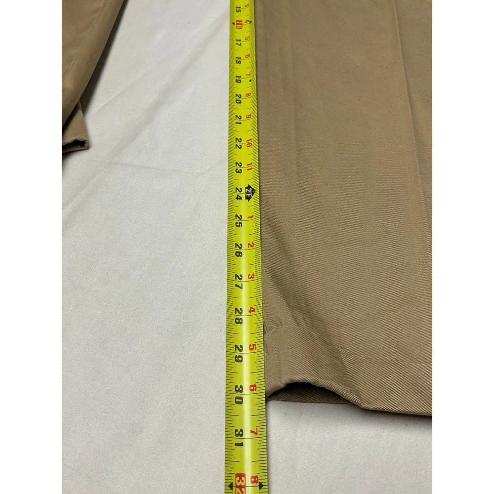 Brooks Brothers Mens 40x30 Khaki Pleated Chinos Cotton Cuffed Pants‎ Tan